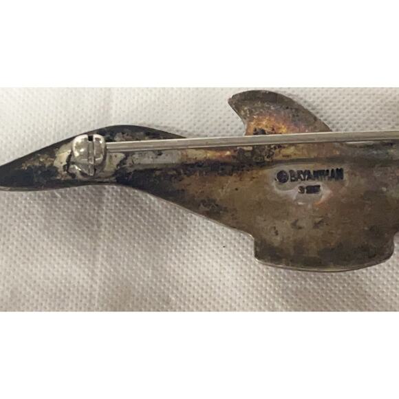 Vintage BAYANTHAN Silver Abstract Pin / Brooch Silver 925, Jewelry Collectible - Picture 7 of 10